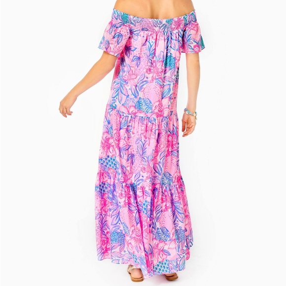NWT LILLY PULITZER Dezi Off-The-Shoulder Maxi Dress - Picture 11 of 12